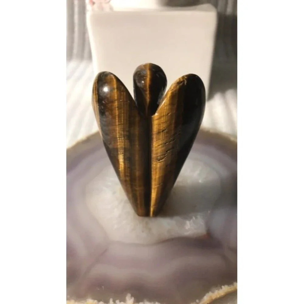 Beautiful Tiger Eye Angel Carving